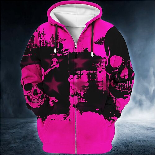 Men's Full Zip Hoodie Jacket Pink Red Blue Orange Green Hooded Skull Graphic Prints Zipper Print Sports Outdoor Daily Sports 3D Print Streetwear Designer Casual Spring Fall Clothing Apparel
Men's Full Zip Hoodie Jacket Pink Red Blue Orange Green Hooded Skull Graphic Prints Zipper Print Sports Outdoor Daily Sports 3D Print Streetwear Designer Casual Spring Fall Clothing Apparel