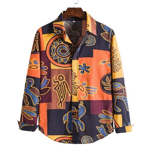 Men's Shirt Color Block Tribal Graphic Prints Vintage Turndown Yellow Street Casual Long Sleeve Button-Down Print Clothing Apparel Fashion Streetwear Designer Soft
Men's Shirt Color Block Tribal Graphic Prints Vintage Turndown Yellow Street Casual Long Sleeve Button-Down Print Clothing Apparel Fashion Streetwear Designer Soft