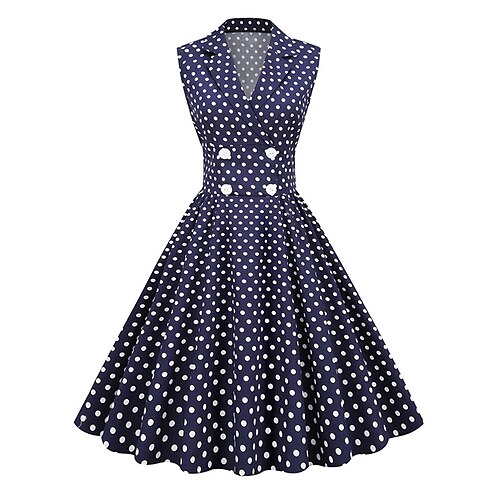 Robe mi-longue Femme Robe de travail Sans Manches Printemps Automne Hiver - Mode Moderne Robe chic Bouton Imprimer Pois Col de Chemise Bureau Robe d'été Coton 2023 Blanche bleu marine S M L XL XXL
Robe mi-longue Femme Robe de travail Sans Manches Printemps Automne Hiver - Mode Moderne Robe chic Bouton Imprimer Pois Col de Chemise Bureau Robe d'été Coton 2023 Blanche bleu marine S M L XL XXL