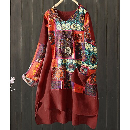 Women's Casual Dress Shift Dress Mini Dress claret Navy Blue Long Sleeve Graphic Print Winter Fall Spring V Neck Fashion Weekend 2022 S M L XL 2XL 3XL 4XL 5XL
Women's Casual Dress Shift Dress Mini Dress claret Navy Blue Long Sleeve Graphic Print Winter Fall Spring V Neck Fashion Weekend 2022 S M L XL 2XL 3XL 4XL 5XL