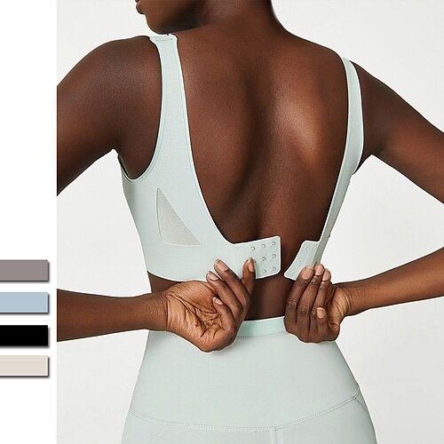Women's High Support Sports Bra Running Bra Removable Pad Back Clasp Bra Top Padded Yoga Fitness Gym Workout Adjustable High Impact Breathable Black Beige Grey Solid Colored
Women's High Support Sports Bra Running Bra Removable Pad Back Clasp Bra Top Padded Yoga Fitness Gym Workout Adjustable High Impact Breathable Black Beige Grey Solid Colored