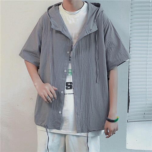 Men's Shirt Button Down Shirt Plain Hooded Black White Gray Casual Daily Short Sleeve Button-Down Clothing Apparel Linen Fashion Streetwear Classic
Men's Shirt Button Down Shirt Plain Hooded Black White Gray Casual Daily Short Sleeve Button-Down Clothing Apparel Linen Fashion Streetwear Classic