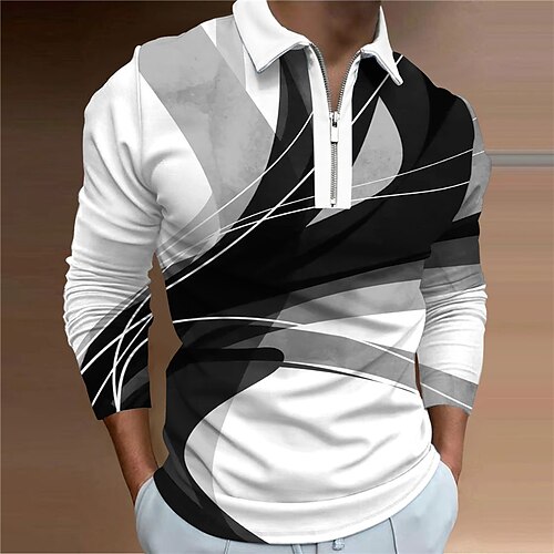 Herre POLO Trøje Golftrøje Abstrakt Grafiske tryk Geometri Aftæpning Sort Hvid Gul Navyblå Blå 3D-udskrivning udendørs Gade Langærmet Lynlås Trykt mønster Tøj Sport Mode Gade Designer
Herre POLO Trøje Golftrøje Abstrakt Grafiske tryk Geometri Aftæpning Sort Hvid Gul Navyblå Blå 3D-udskrivning udendørs Gade Langærmet Lynlås Trykt mønster Tøj Sport Mode Gade Designer