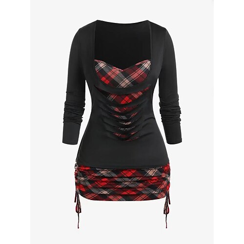 Dame Bluse Leopard mønster Rutetrykk Leopard Ruter Lapper Trykt mønster Langermet Avslappet Grunnleggende Båthals Normal Bomull S
Dame Bluse Leopard mønster Rutetrykk Leopard Ruter Lapper Trykt mønster Langermet Avslappet Grunnleggende Båthals Normal Bomull S
