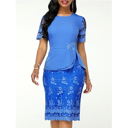 Per donna Abito di pizzo Abito da lavoro Vestito tubino Vestito longuette Blu Manica corta Colore puro Pizzo Estate Primavera Girocollo Di tendenza Taglia piccola 2023 S M L XL 2XL 3XL 4XL 5XL
Per donna Abito di pizzo Abito da lavoro Vestito tubino Vestito longuette Blu Manica corta Colore puro Pizzo Estate Primavera Girocollo Di tendenza Taglia piccola 2023 S M L XL 2XL 3XL 4XL 5XL