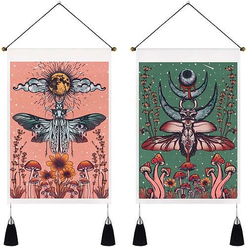 Pack of 2 Tarot Divination Woven Wall Tapestry Bohemian Art Decor Blanket Curtain Hanging Home Bedroom Living Room Decoration Nordic Cotton Linen Tassel Insect Animal 14 x 20
Pack of 2 Tarot Divination Woven Wall Tapestry Bohemian Art Decor Blanket Curtain Hanging Home Bedroom Living Room Decoration Nordic Cotton Linen Tassel Insect Animal 14 x 20