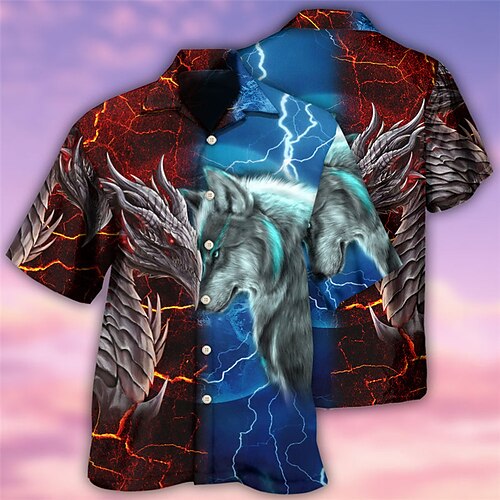 Hombre Camisa camisa hawaiana Lobo Dragón Estampados Cuello Vuelto Azul Piscina Casual Festivos Manga Corta Abotonar Estampado Ropa Tropical Moda Hawaiano Suave
Hombre Camisa camisa hawaiana Lobo Dragón Estampados Cuello Vuelto Azul Piscina Casual Festivos Manga Corta Abotonar Estampado Ropa Tropical Moda Hawaiano Suave
