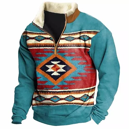 Men's Zip Up Sweatshirt Pullover Blue Half Zip Bohemian Style Graphic Prints Zipper Print Daily Sports Going out 3D Print Basic Casual Thin fleece Winter Clothing Apparel Hoodies Sweatshirts
Men's Zip Up Sweatshirt Pullover Blue Half Zip Bohemian Style Graphic Prints Zipper Print Daily Sports Going out 3D Print Basic Casual Thin fleece Winter Clothing Apparel Hoodies Sweatshirts