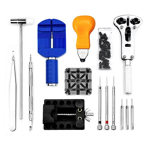 15 Pieces Set Watch Repair Kit,Professional Watch Battery Replacement Tool, Watch Link Back Removal Tool, Spring Bar Tool Set with Carrying Case
15 Pieces Set Watch Repair Kit,Professional Watch Battery Replacement Tool, Watch Link Back Removal Tool, Spring Bar Tool Set with Carrying Case
