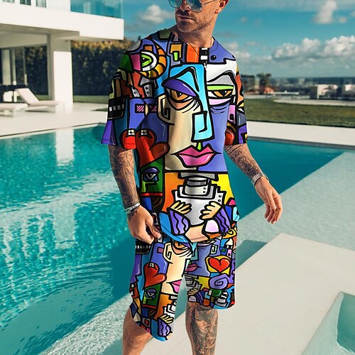 Per uomo Set di pantaloncini e magliette Completi con t-shirt Pop art Cartoni animati Girocollo Abbigliamento Stampa 3D Esterno Giornaliero Manica corta Stampa 3D 2 pezzi 2 pezzi Originale Informale
Per uomo Set di pantaloncini e magliette Completi con t-shirt Pop art Cartoni animati Girocollo Abbigliamento Stampa 3D Esterno Giornaliero Manica corta Stampa 3D 2 pezzi 2 pezzi Originale Informale
