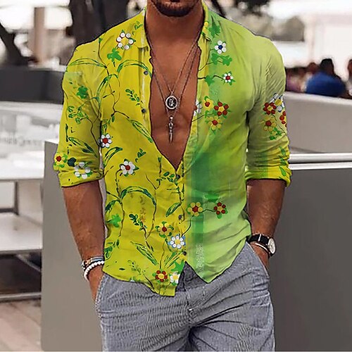 Men's Shirt Floral Graphic Prints Turndown Yellow Gray 3D Print Outdoor Street Long Sleeve Button-Down Print Clothing Apparel Fashion Designer Casual Soft
Men's Shirt Floral Graphic Prints Turndown Yellow Gray 3D Print Outdoor Street Long Sleeve Button-Down Print Clothing Apparel Fashion Designer Casual Soft