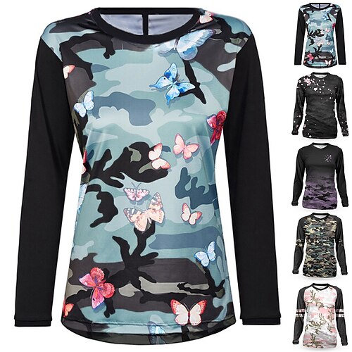 21Grams Mujer Jersey de descenso Manga Larga MTB Bicicleta Montaña Ciclismo Carretera Negro Rosa Verde Oscuro Mariposa camuflaje Bicicleta Transpirable Secado rápido Dispersor de humedad Licra
21Grams Mujer Jersey de descenso Manga Larga MTB Bicicleta Montaña Ciclismo Carretera Negro Rosa Verde Oscuro Mariposa camuflaje Bicicleta Transpirable Secado rápido Dispersor de humedad Licra
