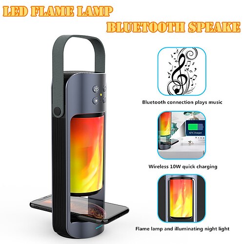 LED Flame Lamp Bluetooth Speaker Integrated Outdoor Emergency Lamp Wireless Charging Function Outdoor Portable Wireless Speaker
LED Flame Lamp Bluetooth Speaker Integrated Outdoor Emergency Lamp Wireless Charging Function Outdoor Portable Wireless Speaker
