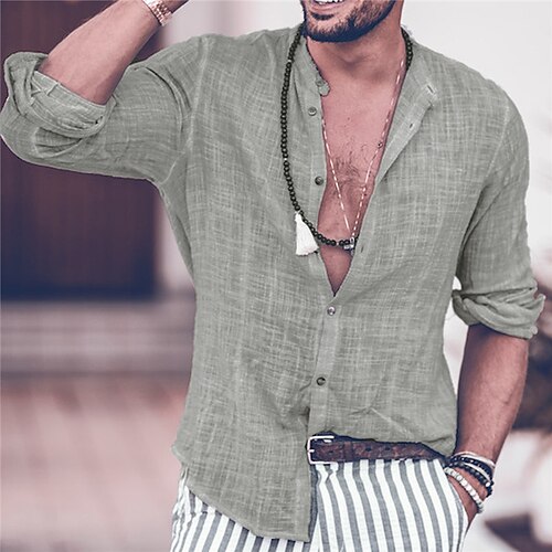 Per uomo camicia di lino Camicia Camicia estiva Camicia da spiaggia Grigio chiaro Manica lunga Tinta unica Colletto Primavera Autunno Esterno Strada Abbigliamento Bottone giù
Per uomo camicia di lino Camicia Camicia estiva Camicia da spiaggia Grigio chiaro Manica lunga Tinta unica Colletto Primavera Autunno Esterno Strada Abbigliamento Bottone giù