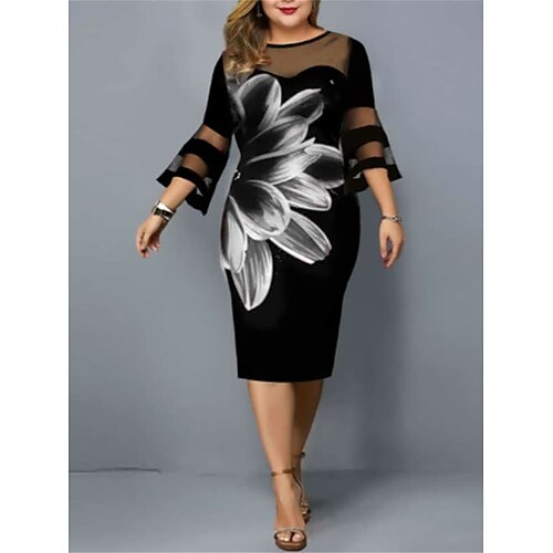 kvinders plus size påskekjole blomstret arbejdskjole med rund hals 3/4-længde ærmer forårskjole mode elegant moderne midikjole kontorarbejdskjole
kvinders plus size påskekjole blomstret arbejdskjole med rund hals 3/4-længde ærmer forårskjole mode elegant moderne midikjole kontorarbejdskjole