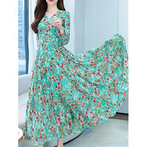 Women's Casual Dress Swing Dress Floral Dress Midi Dress Green Apricot Long Sleeve Flower Print Summer Spring V Neck Fashion 2023 S M L XL XXL 3XL
Women's Casual Dress Swing Dress Floral Dress Midi Dress Green Apricot Long Sleeve Flower Print Summer Spring V Neck Fashion 2023 S M L XL XXL 3XL