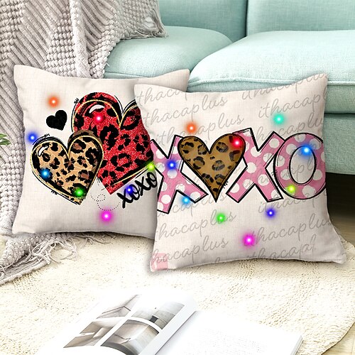 Valentine's Day LED Lights Pillow Cover 2PC Soft Decorative Square Cushion Case Pillowcase for Bedroom Livingroom Sofa Couch Chair Superior Quality
Valentine's Day LED Lights Pillow Cover 2PC Soft Decorative Square Cushion Case Pillowcase for Bedroom Livingroom Sofa Couch Chair Superior Quality