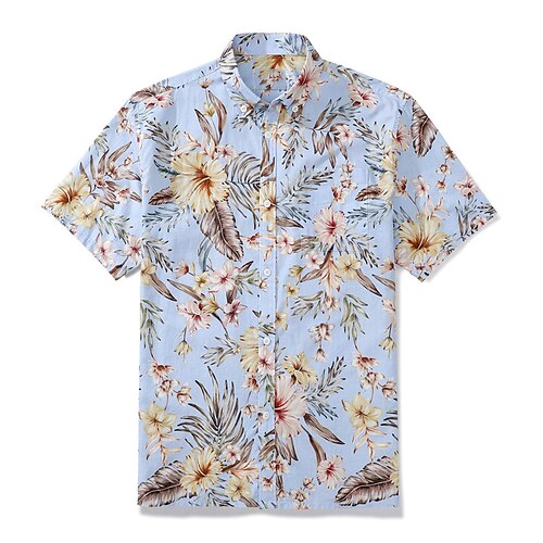 Men's Shirt Floral Graphic Prints Leaves Turndown Blue 3D Print Casual Going out Short Sleeves Button-Down Print Clothing Apparel Tropical Designer Casual Hawaiian
Men's Shirt Floral Graphic Prints Leaves Turndown Blue 3D Print Casual Going out Short Sleeves Button-Down Print Clothing Apparel Tropical Designer Casual Hawaiian