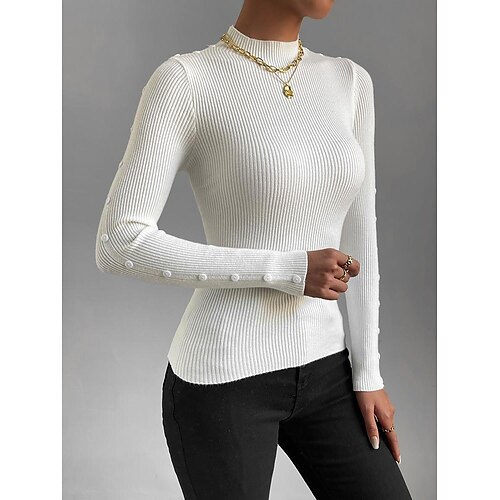 Women's Shirt Blouse White Plain Crochet Long Sleeve Casual Basic High Neck Regular S
Women's Shirt Blouse White Plain Crochet Long Sleeve Casual Basic High Neck Regular S