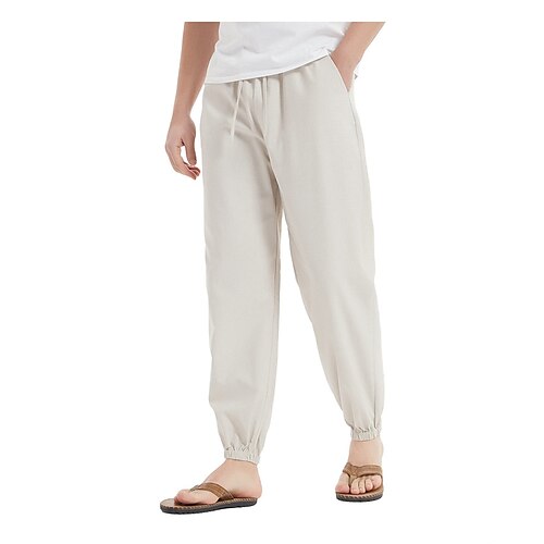 Herre Jogger Linbukser Bukser Sommerbukser Strandbukser Snorer Elastisk midje عادي Komfort utendørs Avslappet Daglig Lin / bomullsblanding Grunnleggende Gatemote Hvit Beige
Herre Jogger Linbukser Bukser Sommerbukser Strandbukser Snorer Elastisk midje عادي Komfort utendørs Avslappet Daglig Lin / bomullsblanding Grunnleggende Gatemote Hvit Beige