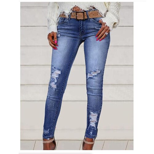 Per donna magro Jeans Denim Blu scuro Casual quotidiano Casual / quotidiano Tasche Lunghezza intera All'aperto Tinta unita S M L XL 2XL
Per donna magro Jeans Denim Blu scuro Casual quotidiano Casual / quotidiano Tasche Lunghezza intera All'aperto Tinta unita S M L XL 2XL