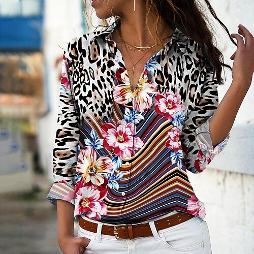 Per donna Camicia Blusa Giallo Verde chiaro Rosa Leopardo Floreale Pulsante Stampa Manica lunga Informale Per eventi Essenziale Colletto Standard Floreale S
Per donna Camicia Blusa Giallo Verde chiaro Rosa Leopardo Floreale Pulsante Stampa Manica lunga Informale Per eventi Essenziale Colletto Standard Floreale S