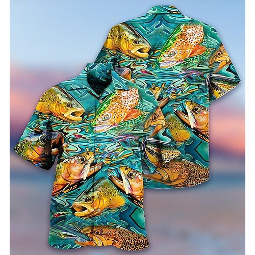 Men's Shirt Summer Hawaiian Shirt Graphic Prints Fish Turndown Green Casual Holiday Short Sleeve Button-Down Print Clothing Apparel Tropical Fashion Hawaiian Soft
Men's Shirt Summer Hawaiian Shirt Graphic Prints Fish Turndown Green Casual Holiday Short Sleeve Button-Down Print Clothing Apparel Tropical Fashion Hawaiian Soft