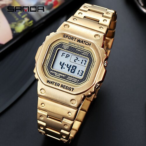 SANDA 390 Men Sport Wrist Watches Waterproof Stainless Steel Digital Clock Top Brand Luxury Men's Electronic Watch
SANDA 390 Men Sport Wrist Watches Waterproof Stainless Steel Digital Clock Top Brand Luxury Men's Electronic Watch