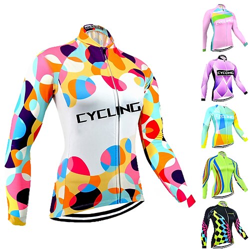 21Grams Women's Cycling Jersey Long Sleeve Bike Jersey Top with 3 Rear Pockets Mountain Bike MTB Road Bike Cycling Breathable Quick Dry Moisture Wicking Reflective Strips Black Green Purple Spandex
21Grams Women's Cycling Jersey Long Sleeve Bike Jersey Top with 3 Rear Pockets Mountain Bike MTB Road Bike Cycling Breathable Quick Dry Moisture Wicking Reflective Strips Black Green Purple Spandex