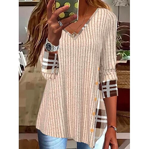 Per donna Camicia Blusa Bianco Azzurro cielo Cachi A quadri Pulsante Stampa Manica lunga Informale Essenziale A V Standard S
Per donna Camicia Blusa Bianco Azzurro cielo Cachi A quadri Pulsante Stampa Manica lunga Informale Essenziale A V Standard S