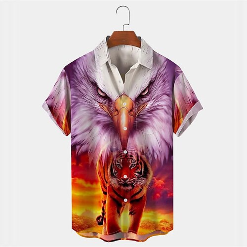 Men's Shirt Summer Hawaiian Shirt Tiger Graphic Prints Eagle Turndown Purple Outdoor Street Short Sleeves Button-Down Print Clothing Apparel Tropical Fashion Hawaiian Designer
Men's Shirt Summer Hawaiian Shirt Tiger Graphic Prints Eagle Turndown Purple Outdoor Street Short Sleeves Button-Down Print Clothing Apparel Tropical Fashion Hawaiian Designer