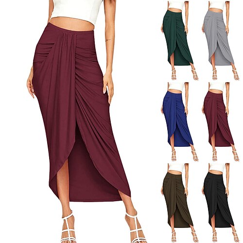 Mujer Falda larga Maxi Algodón Negro Vino Azul Piscina Verde Trébol Faldas Costura asimétrica Longitud Larga Casual Diario S M L
Mujer Falda larga Maxi Algodón Negro Vino Azul Piscina Verde Trébol Faldas Costura asimétrica Longitud Larga Casual Diario S M L