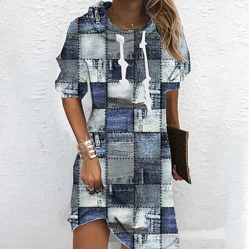 Women's Hoodie Dress Shift Dress Mini Dress Blue Long Sleeve Geometric Print Winter Fall Spring Hooded Fashion Daily 2022 S M L XL XXL 3XL
Women's Hoodie Dress Shift Dress Mini Dress Blue Long Sleeve Geometric Print Winter Fall Spring Hooded Fashion Daily 2022 S M L XL XXL 3XL