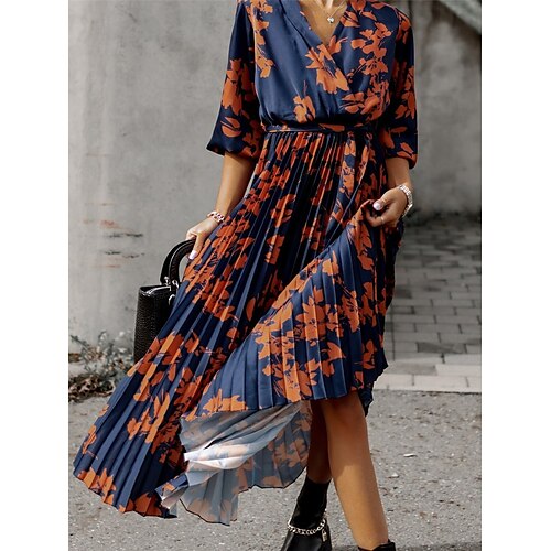 Women's Casual Dress Swing Dress Floral Dress Midi Dress Black Navy Blue Purple Long Sleeve Flower Print Winter Fall Spring V Neck Fashion Daily 2023 S M L XL XXL
Women's Casual Dress Swing Dress Floral Dress Midi Dress Black Navy Blue Purple Long Sleeve Flower Print Winter Fall Spring V Neck Fashion Daily 2023 S M L XL XXL