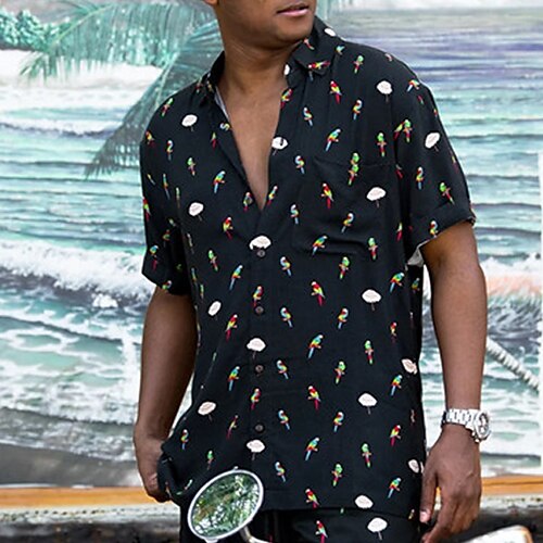 Men's Shirt Graphic Prints Parrot Turndown Black Outdoor Street Short Sleeves Button-Down Print Clothing Apparel Tropical Fashion Designer Hawaiian
Men's Shirt Graphic Prints Parrot Turndown Black Outdoor Street Short Sleeves Button-Down Print Clothing Apparel Tropical Fashion Designer Hawaiian