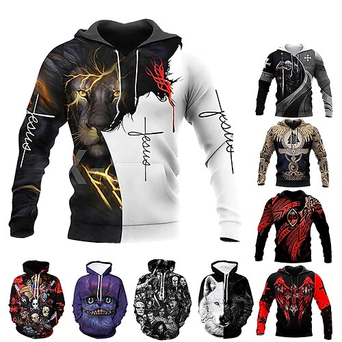 

Men's Hoodie Pullover Hoodie Sweatshirt Green Blue Purple Light Green Red Hooded Print Daily Going out 3D Print Plus Size Basic Designer Casual Fall Clothing Apparel Hoodies Sweatshirts Long Sleeve