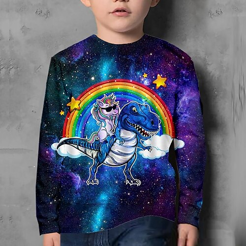 Bambino Da ragazzo maglietta Tee Animali Arcobaleno Dinosauro Manica lunga Girocollo Top bambini Informale Stampa 3D Fantastico Giornaliero Inverno Autunno Viola 7-13 anni
Bambino Da ragazzo maglietta Tee Animali Arcobaleno Dinosauro Manica lunga Girocollo Top bambini Informale Stampa 3D Fantastico Giornaliero Inverno Autunno Viola 7-13 anni