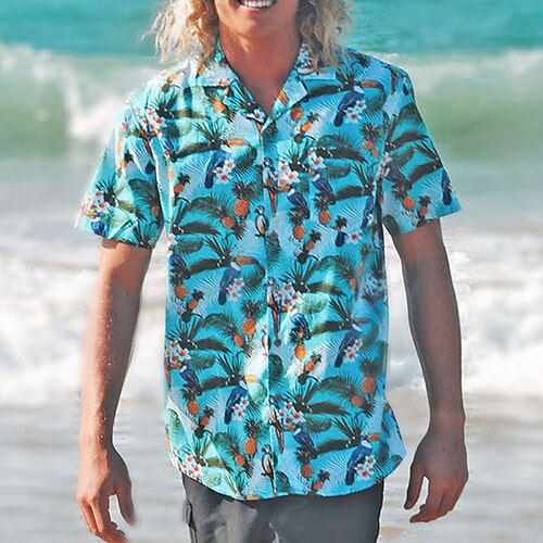 Men's Shirt Summer Hawaiian Shirt Pineapple Bird Graphic Prints Turndown Blue Casual Going out Short Sleeves Button-Down Print Clothing Apparel Tropical Hawaiian Designer Casual
Men's Shirt Summer Hawaiian Shirt Pineapple Bird Graphic Prints Turndown Blue Casual Going out Short Sleeves Button-Down Print Clothing Apparel Tropical Hawaiian Designer Casual