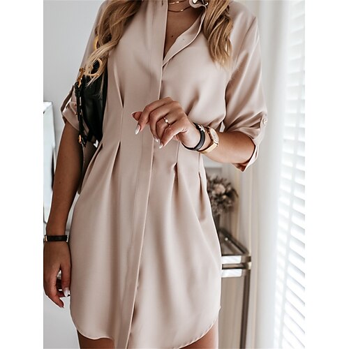 Per donna Abito chemisier Abito casual Vestito tubino Mini abito Nero Rosa Blu Manica lunga Colore puro Increspato Estate Primavera Colletto Di tendenza Da mare Abito autunnale Abito primaverile
Per donna Abito chemisier Abito casual Vestito tubino Mini abito Nero Rosa Blu Manica lunga Colore puro Increspato Estate Primavera Colletto Di tendenza Da mare Abito autunnale Abito primaverile