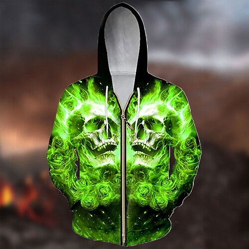 Men's Full Zip Hoodie Jacket Green Hooded Skull Graphic Prints Zipper Print Sports Outdoor Daily Sports 3D Print Streetwear Designer Casual Spring Fall Clothing Apparel Hoodies Sweatshirts
Men's Full Zip Hoodie Jacket Green Hooded Skull Graphic Prints Zipper Print Sports Outdoor Daily Sports 3D Print Streetwear Designer Casual Spring Fall Clothing Apparel Hoodies Sweatshirts