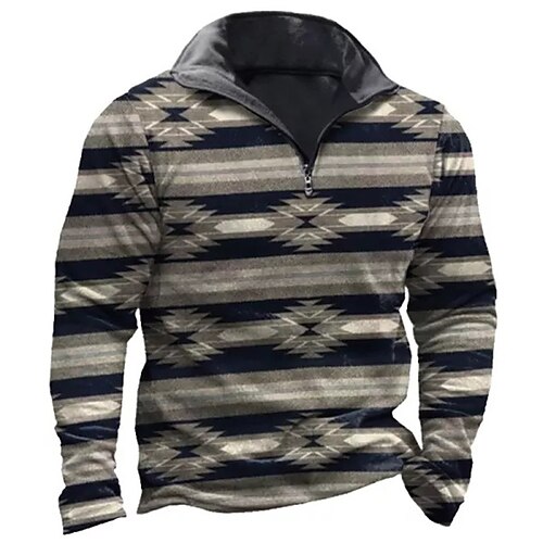 Men's Zip Up Sweatshirt Pullover Khaki Half Zip Bohemian Style Stripes Graphic Prints Zipper Print Daily Sports 3D Print Basic Designer Casual Spring Fall Clothing Apparel Hoodies Sweatshirts
Men's Zip Up Sweatshirt Pullover Khaki Half Zip Bohemian Style Stripes Graphic Prints Zipper Print Daily Sports 3D Print Basic Designer Casual Spring Fall Clothing Apparel Hoodies Sweatshirts