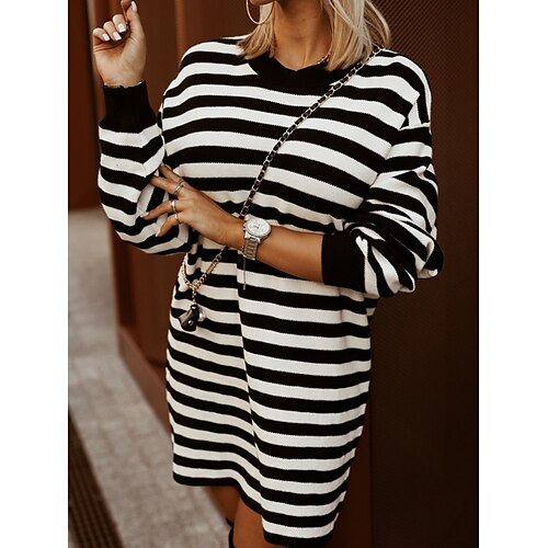 Women's Casual Dress T Shirt Dress Tee Dress Mini Dress White Brown Long Sleeve Striped Patchwork Winter Fall Spring Crew Neck Basic Daily Weekend Loose Fit 2023 S M L XL 2XL
Women's Casual Dress T Shirt Dress Tee Dress Mini Dress White Brown Long Sleeve Striped Patchwork Winter Fall Spring Crew Neck Basic Daily Weekend Loose Fit 2023 S M L XL 2XL