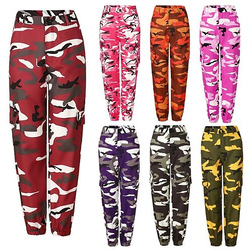 Dame Cargo-bukser Bukser Gul Lyserød Rød atletiktøj atletiktøj Poset Fuld længde Udendørs Camouflage S M L XL 2XL
Dame Cargo-bukser Bukser Gul Lyserød Rød atletiktøj atletiktøj Poset Fuld længde Udendørs Camouflage S M L XL 2XL