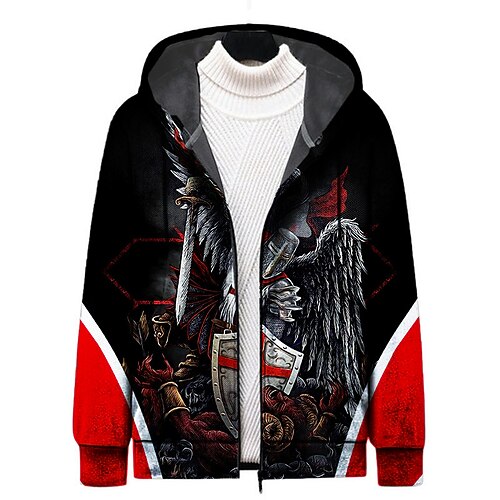 Men's Full Zip Hoodie Jacket Black Red Dark Gray Hooded Graphic Prints Zipper Print Sports Outdoor Daily Sports 3D Print Streetwear Designer Casual Spring Fall Clothing Apparel Knight Hoodies
Men's Full Zip Hoodie Jacket Black Red Dark Gray Hooded Graphic Prints Zipper Print Sports Outdoor Daily Sports 3D Print Streetwear Designer Casual Spring Fall Clothing Apparel Knight Hoodies