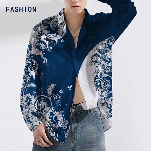 Men's Shirt Floral Graphic Prints Turndown Black Navy Blue Purple Green Outdoor Street Long Sleeve Button-Down Print Clothing Apparel Fashion Designer Casual Soft
Men's Shirt Floral Graphic Prints Turndown Black Navy Blue Purple Green Outdoor Street Long Sleeve Button-Down Print Clothing Apparel Fashion Designer Casual Soft