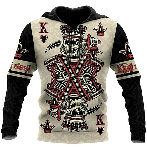 Men's Pullover Hoodie Sweatshirt Khaki Hooded Skull Graphic Prints Poker Print Daily Sports 3D Print Basic Streetwear Designer Spring Fall Clothing Apparel Hoodies Sweatshirts
Men's Pullover Hoodie Sweatshirt Khaki Hooded Skull Graphic Prints Poker Print Daily Sports 3D Print Basic Streetwear Designer Spring Fall Clothing Apparel Hoodies Sweatshirts