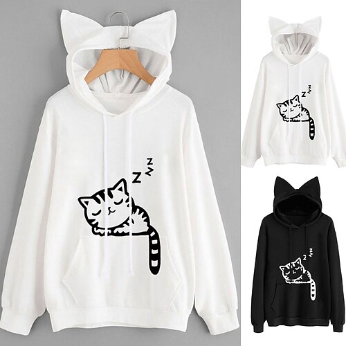 Inspired by Animal Cat Hoodie cat ears Anime Cat Ear Hoodie For Men's Women's Unisex Adults' Hot Stamping 100% Polyester
Inspired by Animal Cat Hoodie cat ears Anime Cat Ear Hoodie For Men's Women's Unisex Adults' Hot Stamping 100% Polyester
