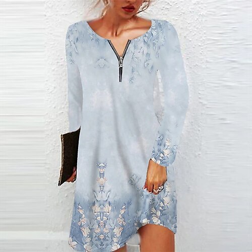 Women's Casual Dress T Shirt Dress Tee Dress Shift Dress Mini Dress Black Pink Blue Long Sleeve Flower Zipper Winter Fall Spring V Neck Fashion Daily 2023 S M L XL XXL 3XL 4XL 5XL
Women's Casual Dress T Shirt Dress Tee Dress Shift Dress Mini Dress Black Pink Blue Long Sleeve Flower Zipper Winter Fall Spring V Neck Fashion Daily 2023 S M L XL XXL 3XL 4XL 5XL