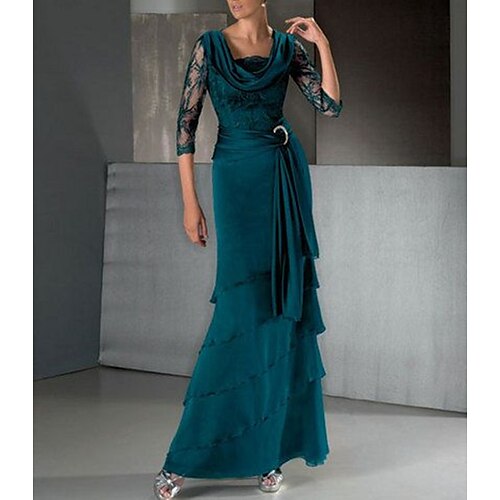 Linea-A Abito da cerimonia per signora Invitati del matrimonio Festa Elegante Squadrata Lungo Chiffon Di pizzo Manica a 3/4 con Fascia / fiocco in vita Con applique 2023
Linea-A Abito da cerimonia per signora Invitati del matrimonio Festa Elegante Squadrata Lungo Chiffon Di pizzo Manica a 3/4 con Fascia / fiocco in vita Con applique 2023