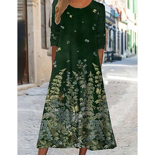 Women's Casual Dress Midi Dress Light Yellow Black Dark Green Long Sleeve Graphic Print Winter Fall Spring Crew Neck Fashion Daily Weekend 2022 S M L XL XXL 3XL
Women's Casual Dress Midi Dress Light Yellow Black Dark Green Long Sleeve Graphic Print Winter Fall Spring Crew Neck Fashion Daily Weekend 2022 S M L XL XXL 3XL